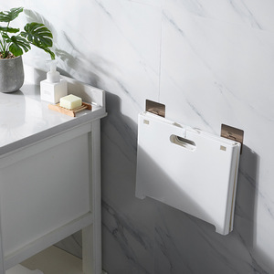 Collapsible Laundry <b>Basket</b> Rectangle White Wall Mounted For Bathroom Toilet <b>Storage</b> Organizer - Product Image 3