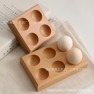 กล่องเก็บไข่ไม้บีชแบบแบ่งช่อง กล่องเก็บอาหารรักษาความสดสำหรับห้องครัว - Product Image 1