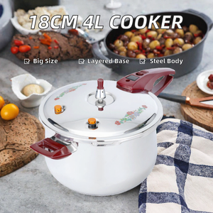 Casserole à pression en acier inoxydable ORIGINAL 4L, 18 cm, grande capacité, compatible gaz et induction - Product Image 2