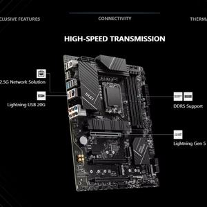 MSI PRO Z790-P II DDR5 CPU 1360K/1360KF/13700K Z790/LGA 1700 Ordinateur de bureau ATX SATA Disque dur Interface Intel Double 256GB Intégré - Product Image 4