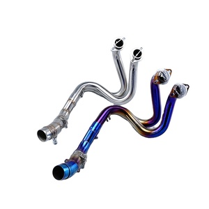 Système d'échappement en acier inoxydable Stealth pour Kawasaki <span class=keywords><strong>ER6N</strong></span> Versys 650 <span class=keywords><strong>Z650</strong></span> Ninja 650, raccordement avant-moyen, tuyau de liaison avec capteur de glissement - Product Image 1