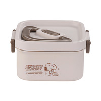 Ensemble de boîtes à lunch Snoopys en acier inoxydable 316L, boîte bento étanche avec sac isotherme, récipient alimentaire compatible micro-ondes pour le bureau