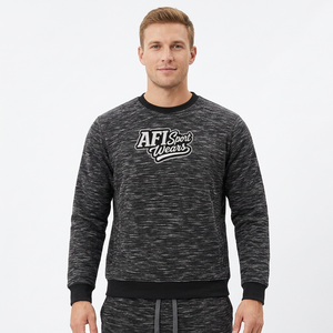 เสื้อสเวตเชิ้ตผู้ชาย AERO ผ้าฝ้าย 100% เป็นมิตรกับสิ่งแวดล้อม แบบมีซับใน ถักทอ ทรงโอ-เนค แขนยาวปกติ สีพื้น ผ้าหนัก 100 กรัม - Product Image 2