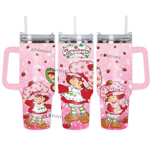 กระบอกน้ำเก็บความร้อนรูปสตรอเบอร์รี่สำหรับเด็กผู้หญิงแนวย้อนยุคกระติกน้ำสุญญากาศพร้อมกล่องของขวัญ - Product Image 2