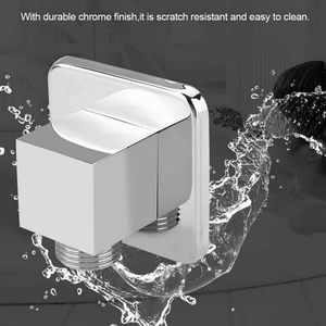 Wall Outlet Elbow G1/2 Solid Brass Square <b>Hand</b> Shower Outlet Elbow Handheld Shower Hose Connector for Home Bathroom Hotel - Product Image 6