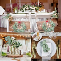 Großhandel Künstliche Eukalyptus-Blattgirlande Bouquet-Stiele Party Hochzeitsdekoration Hochwertige Üppige Künstliche Blumen und Blätter