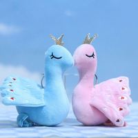 Porte-clés en peluche d'oiseau de 15 cm, jouets en peluche de paon, jouet en peluche pour enfants, cadeau pour enfants, porte-clés en peluche, peluche de paon
