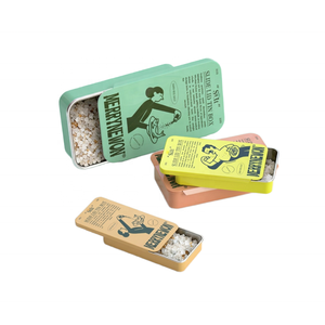 Boîte en fer blanc rectangulaire personnalisée à couvercle coulissant imprimé, de qualité alimentaire, pour sel de mer et assaisonnements - Product Image 1