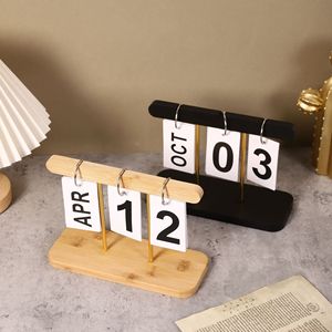 Calendrier à feuilles mobiles en bois Mystic Arts, ornement de bureau minimaliste pour la décoration de la maison et du bureau 7007M - Product Image 2