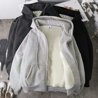 Vestes tendance en molleton doublé pour hommes, vente en gros transfrontalière, nouveaux sweats à capuche décontractés, sweats à capuche zippés amples pour l'automne et l'hiver