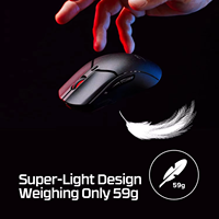 Ratón Inalámbrico para Juegos HyperX Pulsefire Haste 2 Mini, Ultraligero de 59 g, Tri-Modo, 6 Botones RGB Programables para Manos Pequeñas, PC, PS5