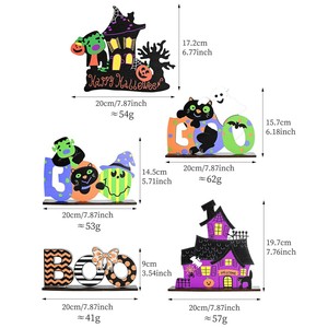 Adorno navideño creativo de madera transfronterizo con diseño de calabaza, murciélago y castillo para fiestas de Halloween - Product Image 1