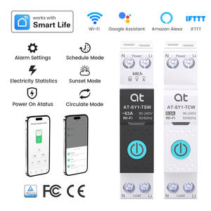 Interrupteur intelligent WiFi TUYA AT MQTT pour maison connectée, relais <span class=keywords><strong>sur</strong></span> rail DIN avec mesure, surveillance facile, disjoncteur miniature de type MCB, interrupteur WiFi - Product Image 1