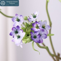 Bouquet de fleurs artificielles en velours de soie, fausse branche de fleurs sauvages, pour mariages, 65 cm de long, décoration DIY pour la maison, le bureau, le vase ou la table