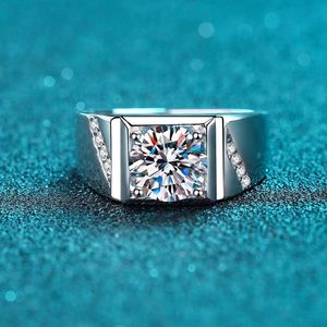 Anello spirituale in argento <span class=keywords><strong>Sterling</strong></span> S925 con diamante da uomo intarsiato con 2.0ct VVS moissanite fashion light luxury feding ring - Product Image 3