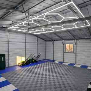 Lumière <span class=keywords><strong>de</strong></span> <span class=keywords><strong>garage</strong></span> <span class=keywords><strong>LED</strong></span> hexagonale RGB, lumière <span class=keywords><strong>de</strong></span> plafond modulaire à changement <span class=keywords><strong>de</strong></span> couleur en forme <span class=keywords><strong>de</strong></span> nid d'abeille, commande par application, télécommande intelligente pour <span class=keywords><strong>garage</strong></span> - Product Image 6