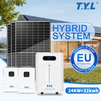Kit solaire résidentiel 24 kW avec batterie au lithium, batterie empilable, option paiement à l'utilisation, OEM ODM pris en charge