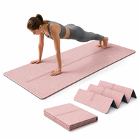 Tapete de Ejercicio de TPE de Marca Privada, Plegable, de Alta Densidad, Antideslizante, Resistente a Desgarros, Impermeable, para Viajes, Gimnasio, Entrenamiento en Casa