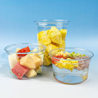 Bol jetable en plastique imprimé personnalisé bol d'açai en PET avec couvercle en dôme de 8oz à 32oz pour toutes les tailles disponibles