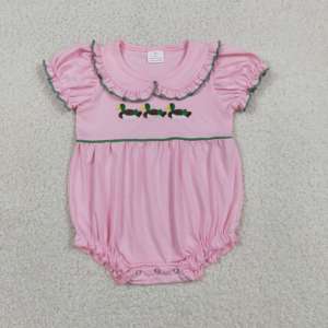 RTS Boutique Mallard Ducks Embroidery Baby Cotton Spandex Cute Toddler Girls <b>Bubble</b> Romper Casual Baby Bodysuit New Styles - Product Image 2