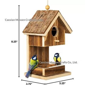 Nichoir créatif en bois pour l'extérieur avec mangeoire suspendue pour l'élevage des oiseaux dans la cour - Product Image 6