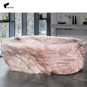<span class=keywords><strong>Bañera</strong></span> de Piedra Natural Sólida de Cuarcita Rosa Pulida de Mármol Tostone para Decoración Interior de Baños de Hoteles de Lujo y Hogares - Product Image 1