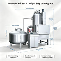 Automatische vacuüm-friteuse met lage temperatuur, oliecirculatie & ontvetting, voor het maken van fruit-, groente- en champignonschips
