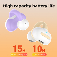 Mini écouteur sans fil avec son à 360 degrés et 15 heures d'autonomie, clip d'oreille unique et indicateur de batterie LED