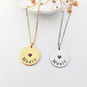 Élégant Collier en <span class=keywords><strong>or</strong></span> avec nom personnalisé Élégant Collier rond de marque Pièce intemporelle Bijoux de station de <span class=keywords><strong>disque</strong></span> Bijoux pour femmes et hommes - Product Image 1