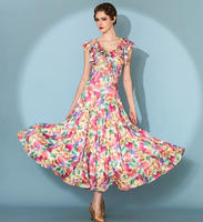 Robe de danse moderne à imprimé rétro, robe de danse de salon standard, robe de danse de salon professionnelle pour la pratique de la valse