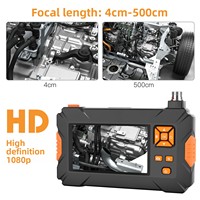 Endoscope industriel pour tuyaux d'égout HD IP67 de 8 mm, modèle P30 orange, 8 LED, écran de 43 pouces pour la réparation de moteurs de voitures, double caméra