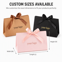 Sac cadeau en papier pour bijoux de luxe, boîte à écharpes personnalisée, emballage cosmétique, boîte triangulaire pliable avec gaufrage doré