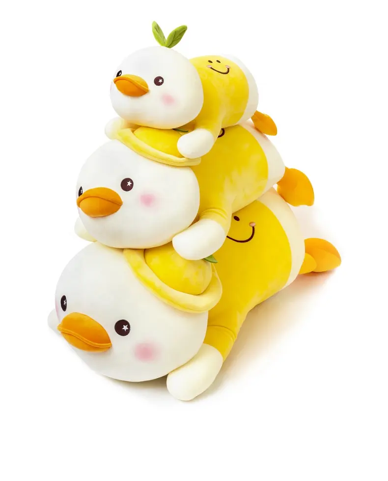 New design Cute Yellow duck Stuffed Animals Birthday Gift Plush Toy with hat Duck Plush Pillow