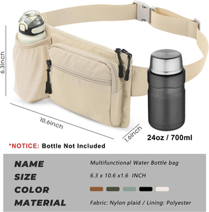 Fanny Packs Waist Bag Crossbody Bag Belt Bag Waist Pack with <strong>Water</strong> <strong>Bottle</strong> <strong>Holder</strong> <strong>for</strong> Travel <strong>Walking</strong> Running Hiking Cycling - Product Image 2