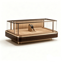 Comptoir de présentation de bijoux de luxe sur mesure, vitrine à montres en placage de bois massif avec éclairage LED pour boutique haut de gamme