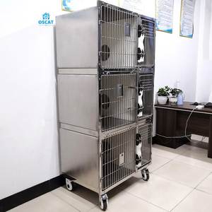 OSCAT EUR PET ad alta pressione robusto ospedaliero 304 in acciaio inossidabile gabbia per animali domestici con ruote gabbia del canile per animali domestici - Product Image 4