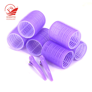 Hot bán 6pcs DIY salon làm tóc dụng cụ uốn tự Grip 50mm đen hot tóc con lăn DIY kiểu tóc đen nhựa dụng cụ uốn - Product Image 5