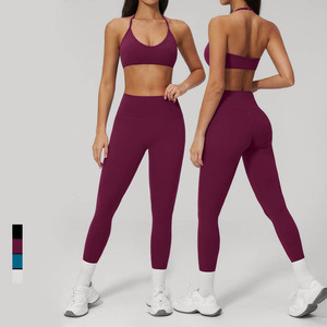 Ensemble de yoga à séchage rapide pour femmes SHINBENE, soutien-gorge de sport respirant, leggings de compression pour la salle de sport, la <span class=keywords><strong>course</strong></span> à <span class=keywords><strong>pied</strong></span> et les activités de fitness en plein air - Product Image 1