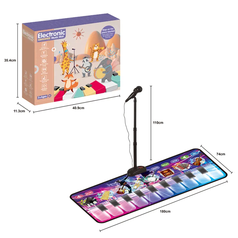 Newest Baby Touch-sensitive Musical Instruments For Kids Electronic Play Carpets With Toy Microphone