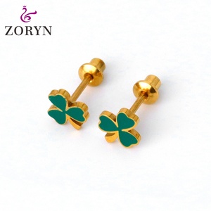 Waterproof 316L Stainless Steel PVD 18K Gold Plated Screw <b>Back</b> Stud <b>Earrings</b> Skull Hollow Out Hypoallergenic Durable for Women - Product Image 4