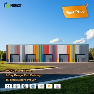 Almacén de almacenamiento industrial de estructura de acero prefabricado con aplicaciones de taller y granja - Product Image 1