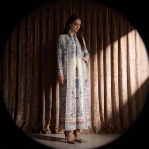 Abaya élégante en polyester plissé imprimé de luxe pour femmes musulmanes, robe sur mesure, fournisseur en gros, nouveau design - Product Image 2