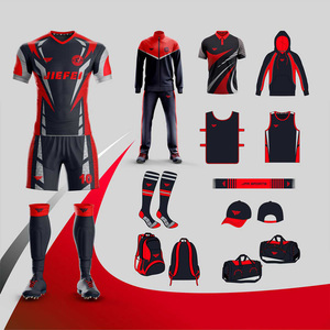 JFR individueller Druck Fußballtrikots Shorts Shirts atmungsaktive Uniformen Fußball gestrickt Fußballtrikot Sport für M Großhandel Herren - Product Image 5