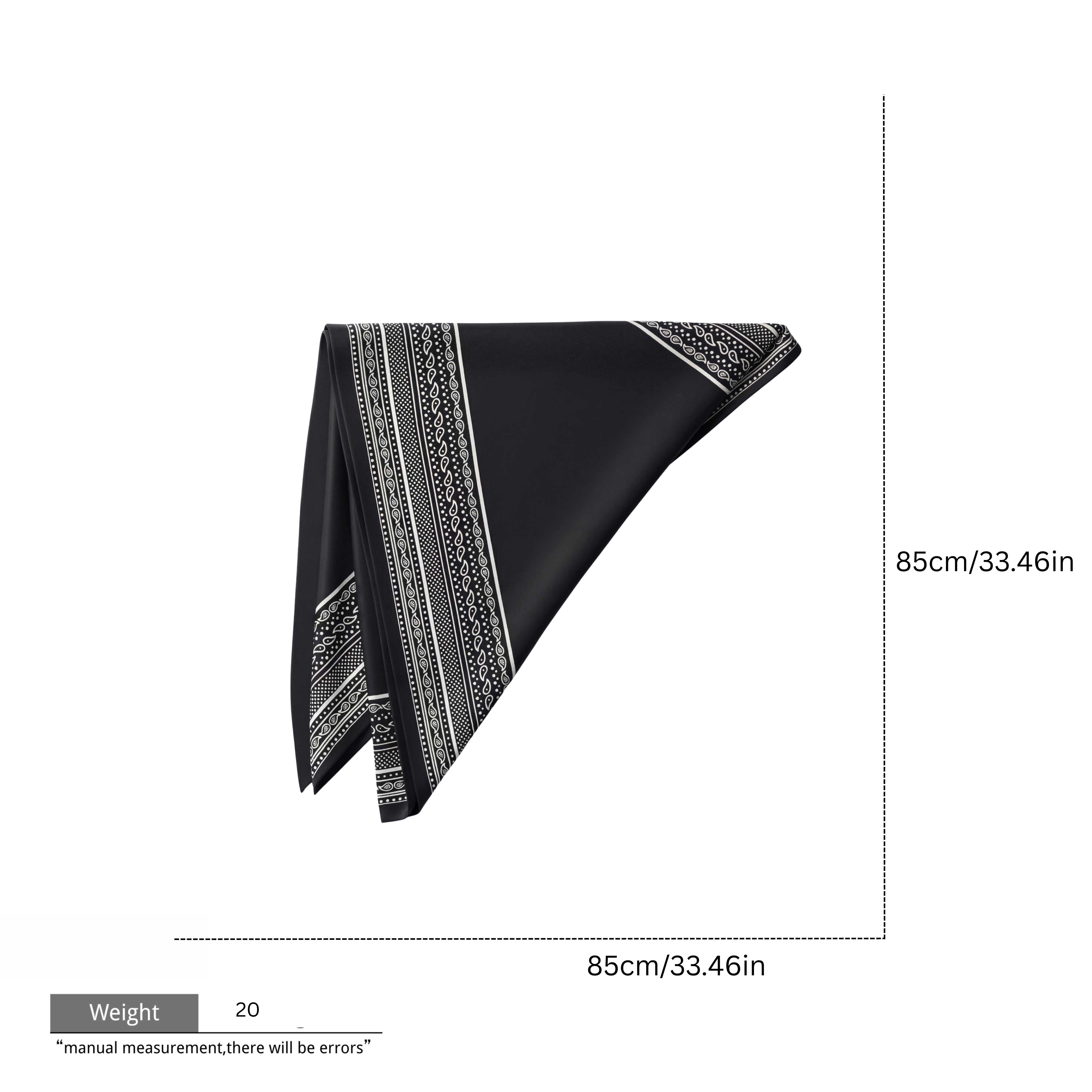 Black white ornate border Scarf Bandana