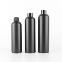 Bouchon à vis HDPE noir mat 250ml 9oz cylindre forme ronde nettoyage chimique liquide sur mesure rond en plastique HDPE bouteille