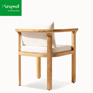 Sillas de Comedor Apilables de Madera de Teca con Cuerda, Modernas e Impermeables, para Uso en Exteriores, Patio, <span class=keywords><strong>Bistro</strong></span>, Cafetería, Hotel, Jardín y Restaurante - Product Image 5