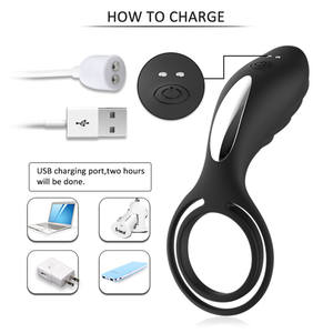 Ypm Seksspeeltje Vibrerende Haan Ring Erectie Ondersteuning Koppels Plezier Verbeteren Clit Stimuleren <span class=keywords><strong>Penis</strong></span> Ring Vibrator - Product Image 4