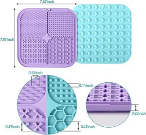 Paquete de 2 alfombrillas para lamer perros, ventosas, almohadilla para lamer mantequilla de maní, alivio de la ansiedad, reductor de aburrimiento, cuenco para mascotas para el baño - Product Image 1