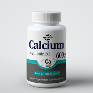 Capsules de calcium et vitamine D3 (600 mg de calcium, 400 UI de D3) pour le soutien des os et des dents, complément végétalien, marque privée OEM ODM - Product Image 1