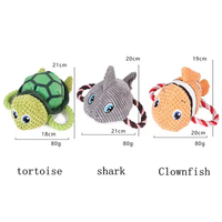Jouets en peluche pour animaux de compagnie qui font du bruit et à mâcher : requins mignons, tortues en peluche, écureuils, cordes en coton, animaux, chiens, jouets en gros
